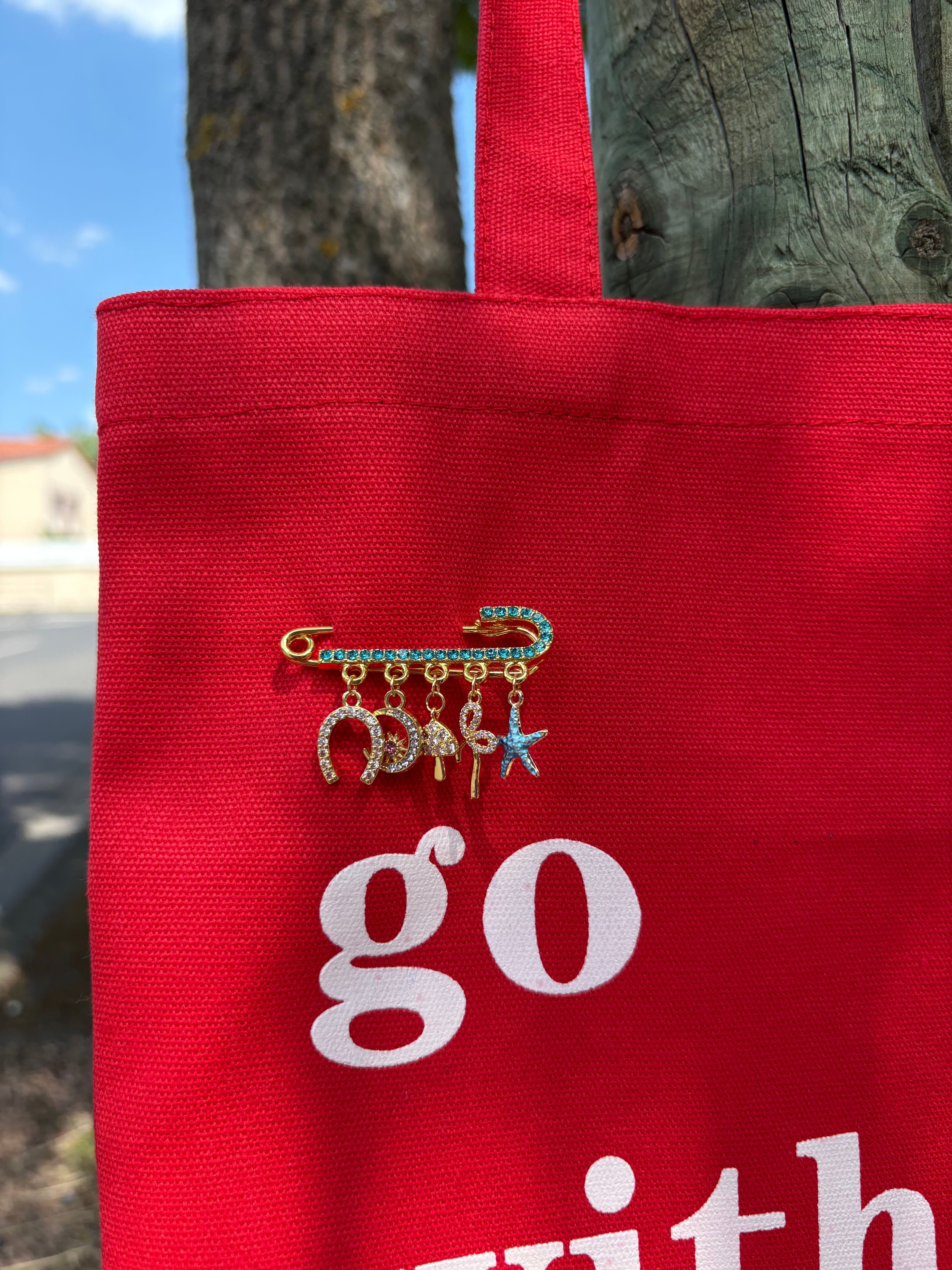 ⁠Bijou de Sac Miami Mini - Bag Charm Strass⁠ Bleu